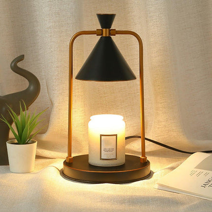 Retro Aromatherapy Table Lamp Dimmable Metal Scented Wax Lamp for Bedroom