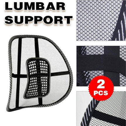 2X Mesh Lumbar Back Support For Office Home Car Seat Chair Truck Pillow Cushion - Aimall