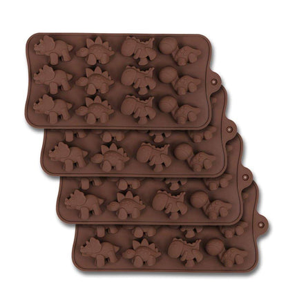 4pcs Dinosaur Ice Cube Mould Silicone Jelly Chocolate Mould for Kids and Parties