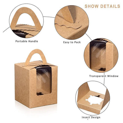 100PCS Portable Single Design Cake Box Paper Cupcake Packing Box Party Supplies Aimall