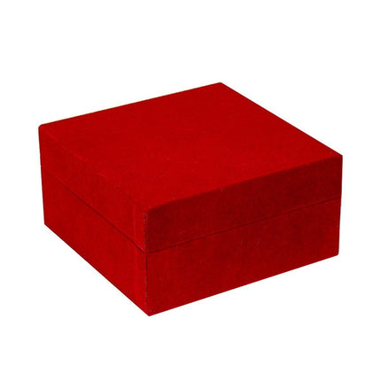 Solid Colour Velvet Jewelry Box Wooden Square Gift Packing Case Velvet Organizer