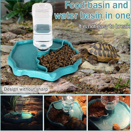 2in1 Reptile Pet Drinker Feeder Water and Food Bowl for Lizard Snake Tortoise