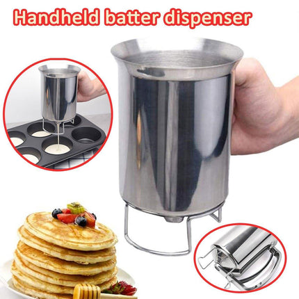 Stainless Steel Handheld Batter Dispenser Cake Funnel Mixing Separator Tool