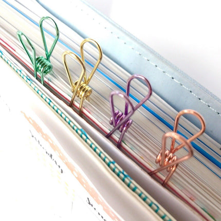 10X Spring Paperclips Metal Wire Hollow Out Clips 55mm Mini Binder Paper Clip - Aimall