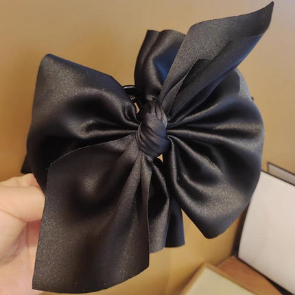 Large Double-Sided Bow-Knot Hair Claw Clip Women Stylish Big Shark Clip Black - Aimall