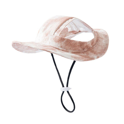 Adjustable Pet Hat with Cute Leaky Ears Sunscreen Fisherman Hat Four Seasons Use