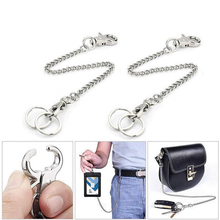 Silver Mental Key Chain Clip Pants Jeans Hip hop Biker Wallet Chain Belt Jewelry - Aimall