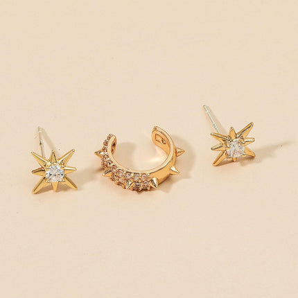Simple Ear Clips No Piercing Stud Earrings Set Non Pierced Fashion Jewellery