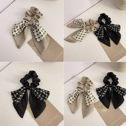 Women Elegant Scrunchies for Hair Ribbon Ties Bow Scrunchies Ponytail Scrunchie - Aimall