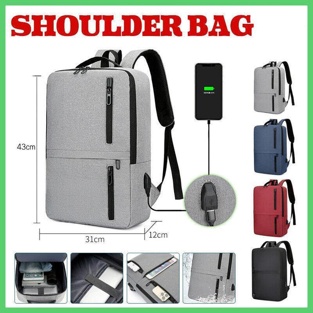 New Shoulder Bag Male Large Capacity Bag Charging Usb Business Bag School Bag Au - Aimall