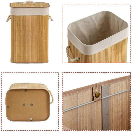 Dustproof Bamboo Laundry Basket Storage Basket for Dirty Clothes Organization