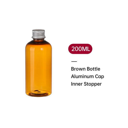 20pcs Brown Transparent Cosmetic Bottles with Aluminum Lids for Packaging