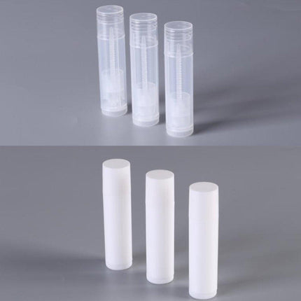 50pcs Lip Glaze Tubes Round Refillable PP Material Lip Balm Containers Red Tube