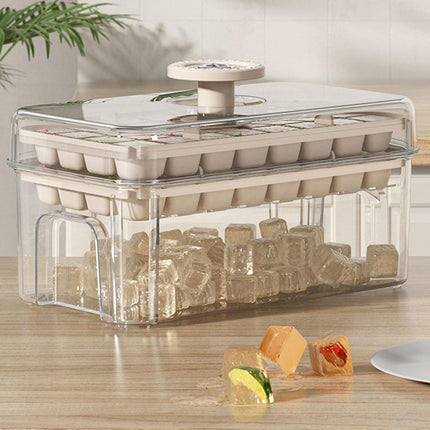 Large Capacity Food Grade Ice Cube Mold with Lid Household Ice Storage Box