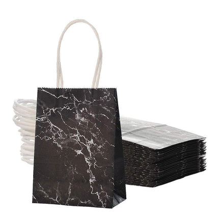 25PCS Marble Series Shopping Paper Bag Luxury Handbag Party Favor Gift Bags Set