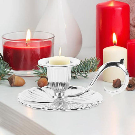 Retro Handheld Candlestick Holder European Style Candle Stand Metal Candlestick