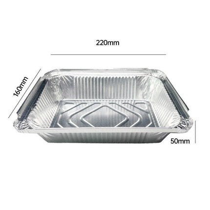 125PCS Disposable Quadrate Tin Foil Pans Oven Grill Safe Non-Stick Baking Trays