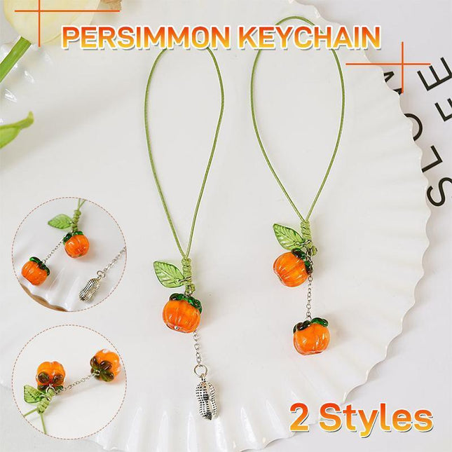Accessories Bag Charm Key Chain Key Ring Car Keyring Ornament Persimmon Keychain - Aimall