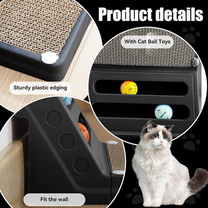 L-shaped Cat Scratching Board Vertical Claw Toy Cat Scratcher for Pet Playtime