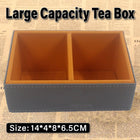 Beveled Double Compartment Tea Caddy Hotel Room Organizer for Sugar Tea Bags