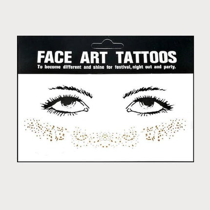 8Style Women Girl Face Gold Shine Body Temporary Tattoo Freckle Art Tattoo Paper - Aimall