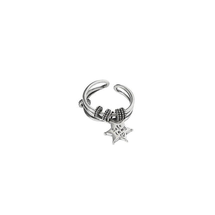 Simple Adjustable Star Opening Ring Couple Jewelry Niche Design Unisex Ring