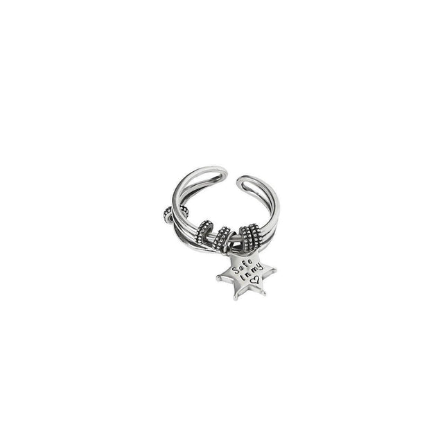 Simple Adjustable Star Opening Ring Couple Jewelry Niche Design Unisex Ring