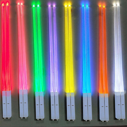 Chopsticks Light Up LED Glowing Light Saber Chop Sticks Reusable Lightup Gifts - Aimall