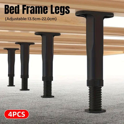 4pcs Adjustable Bed Frame Feet Ribbed Furniture Support Legs Sturdy Foundation