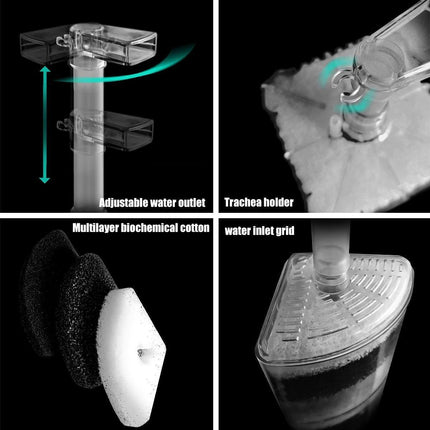 Mini Fish Tank Aquarium Built In Air Filter for Small Fish Tanks Filtration