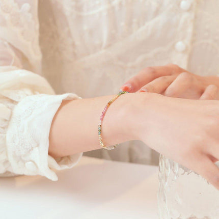 Extremely Fine 2mm Rainbow Bracelet Women Gradient Colorful Jewelry for Fashion