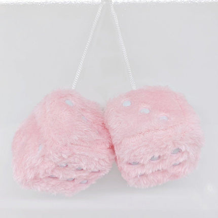 1pair Dice Plush Toy Cube Pendant Keychain Charm Cute Soft Accessory Gift