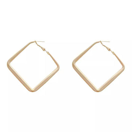925 Sterling Silver Hoop Earrings Large Buckle Women Lady Fashion Jewelry - Aimall