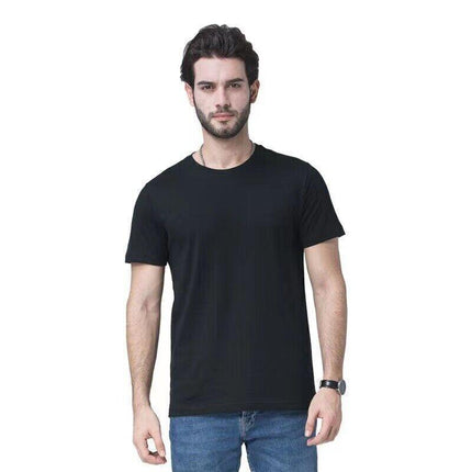 Men's T-shirt Plain Blank 100% heavy Cotton Basic Tee Short Sleeve Large S - 5XL Black - Aimall