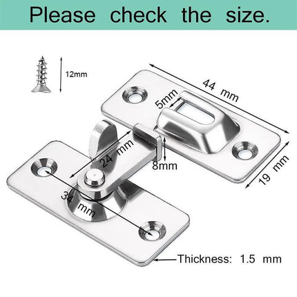 90 Degree Stainless Steel Latch Safety Right Angle Sliding Door Lock Door Hasp - Aimall