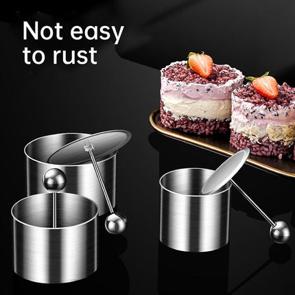 Stainless Steel Round Dessert Cake Mold 6/7/8cm Rice Taro Cheese Brick Mold
