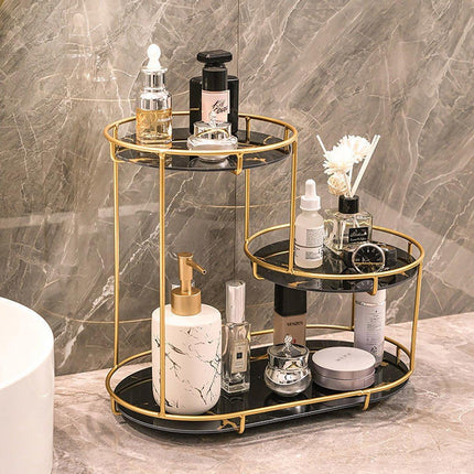 Round Multi-Tier Metal Storage Rack for Bathroom Vanity Kitchen Storage Rack