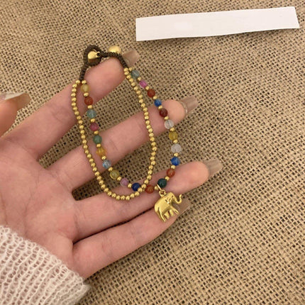 Handmade Ethnic Style Tibetan Bracelet Nepal Copper Bead Colourful Jewelry