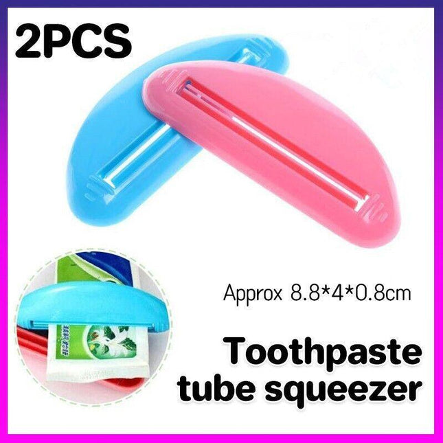 2PCS Plastic Toothpaste Tube squeezer Cream Dispenser Press Rolling Roller Tool - Aimall