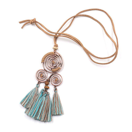 Long Bohemian Necklace Romantic SU Pendant Retro National Style Collars Jewelry
