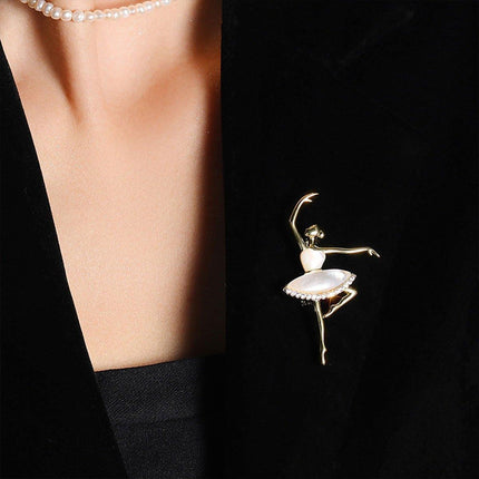 Elegant Ballet Girl Brooch Set Charming Dance Accessories Perfect Gift Idea