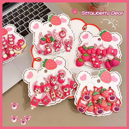 Cute hair bands with cartoon bear and strawberries design