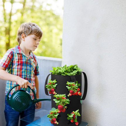 3pcs Hanging Planter Bags for Strawberry Growing Horticultural Nursery Use