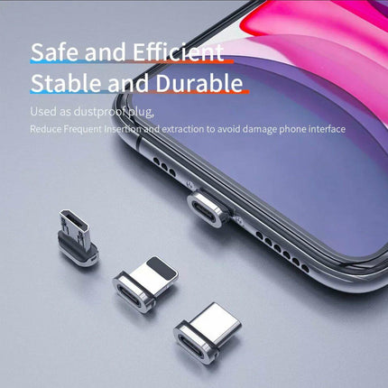 Black Essager Magnetic Fast Charging Data USB Cable for Micro Type C iPhone - Aimall