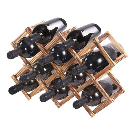 Wooden Wine Rack Storage Shelf Wine Display Stand Bottle Holder for Kitchen Bar