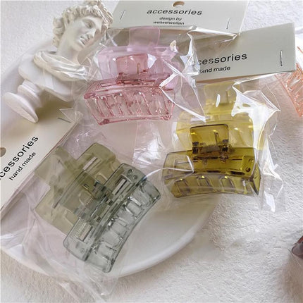 Acrylic Hair Claw Clip Barrettes Women Geometric Multicolor Clamp - Aimall