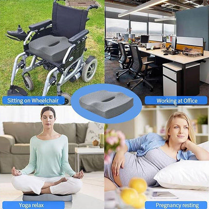 Memory Foam Seat Cushion for Office and Travel Support with Ergonomic Design