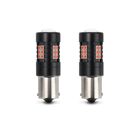 2X BAY15D 1156 RED LED BRAKE STOP TAIL LIGHT BULBS GLOBE BRIGHT ERROR FREE - Aimall