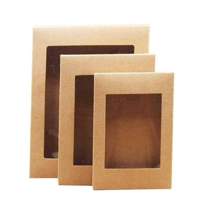 Cardboard Paper Catering Grazing Boxes/Trays 10 Pk W/Windows Kraft Disposable - Aimall