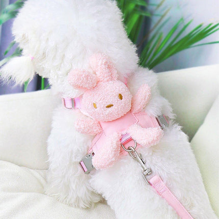 Kitten Dog Cat Walking Harness Lead Leash Collar Pet Vest Cute Rabbit Adjustable